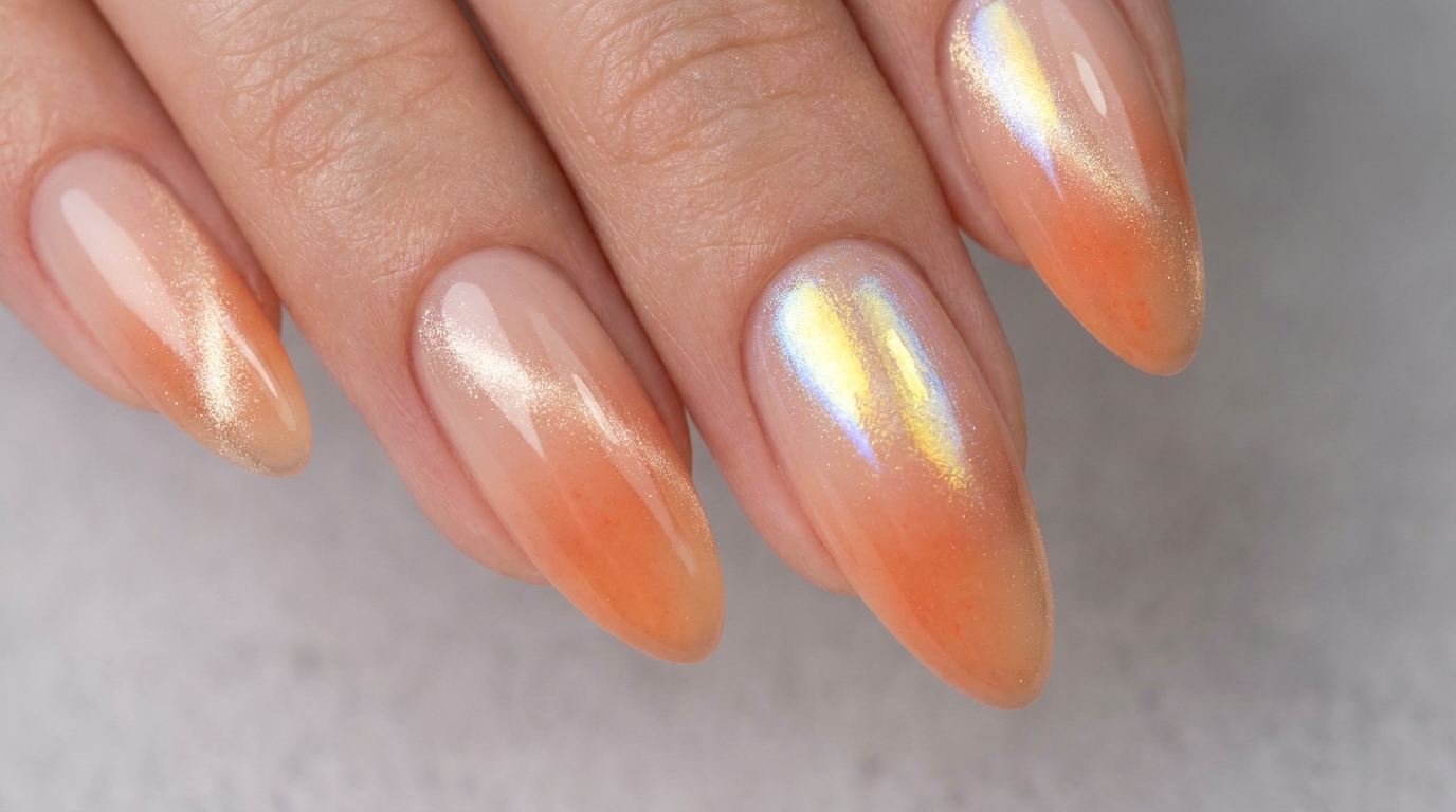 Sunset Gradient Blush Nails — Elegant Aurora & Cat-Eye Tutorial