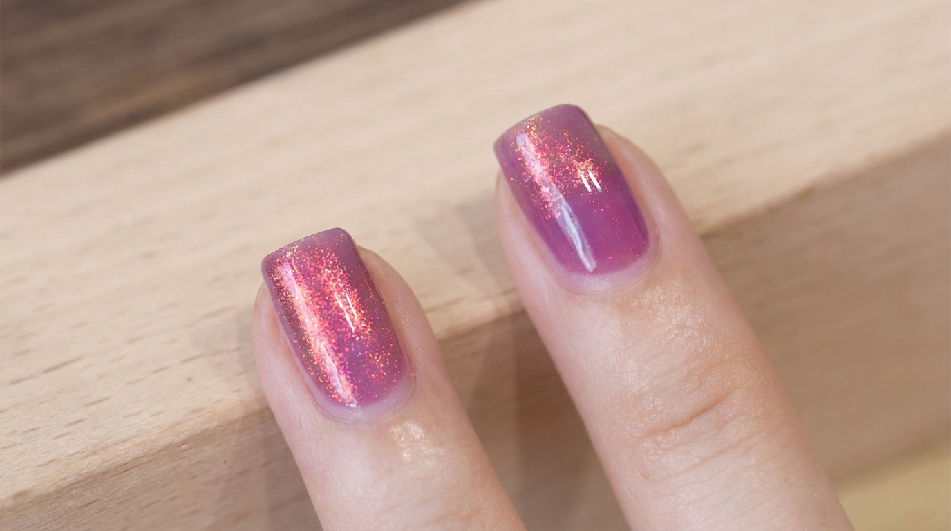 Purple Sunset Polarized Gradient Nails — Easy Shimmer Tutorial