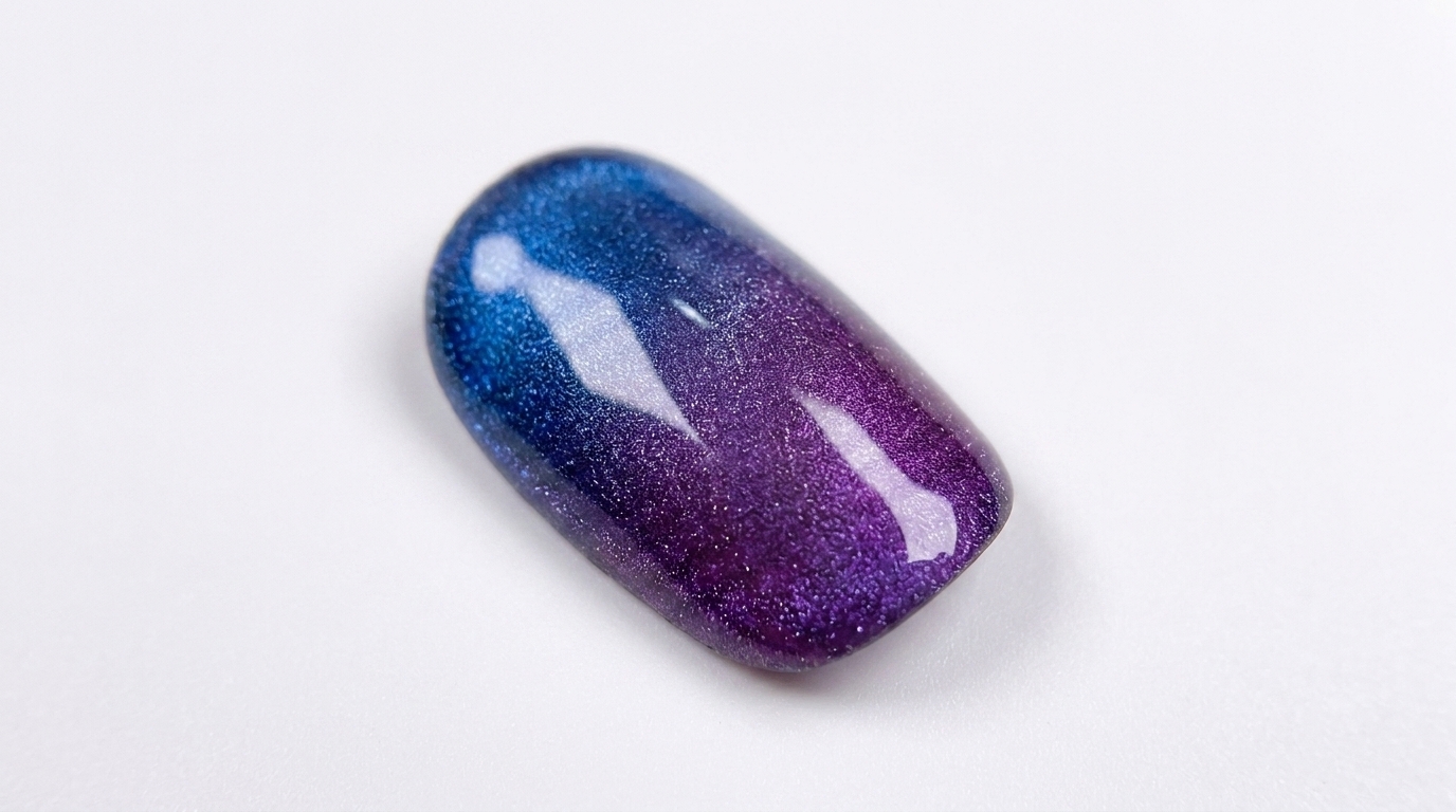 Blue-Purple Cat-Eye Ombre Nails — Professional Gradient Tutorial