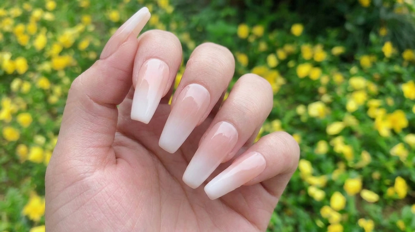 Gentle Nude Pink and White Ombre Nails — Step-by-Step Tutorial