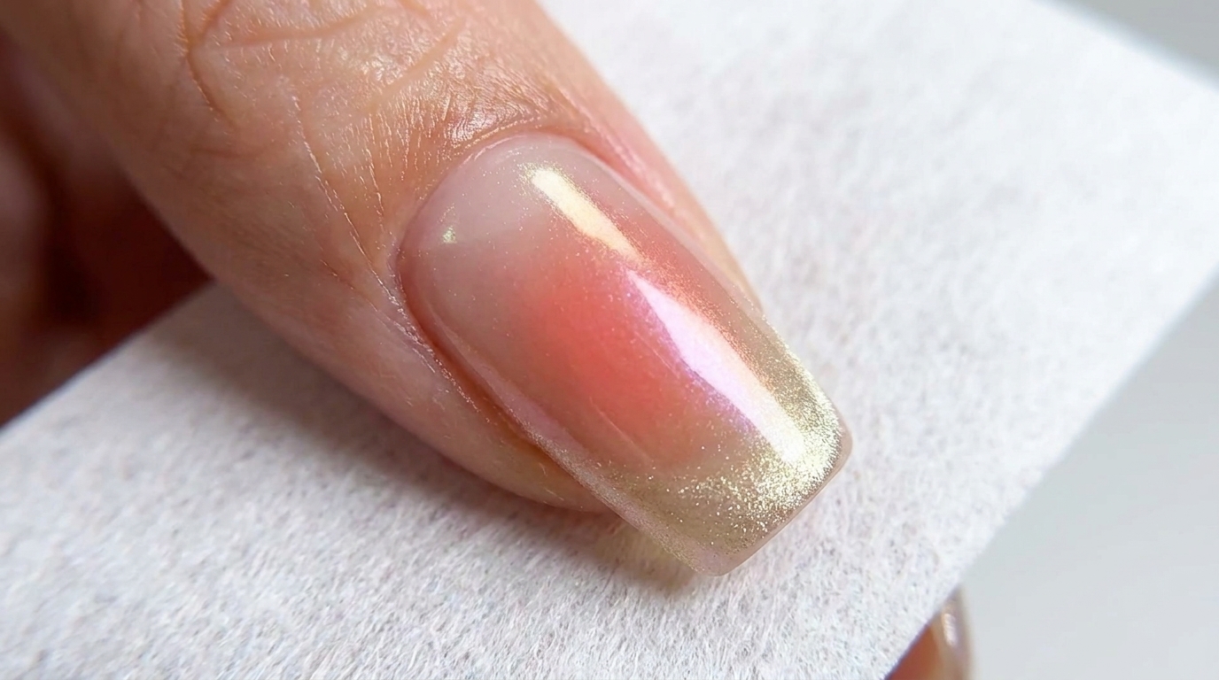 Sunset Gradient Aurora Nails — Magnetic French Tip Tutorial
