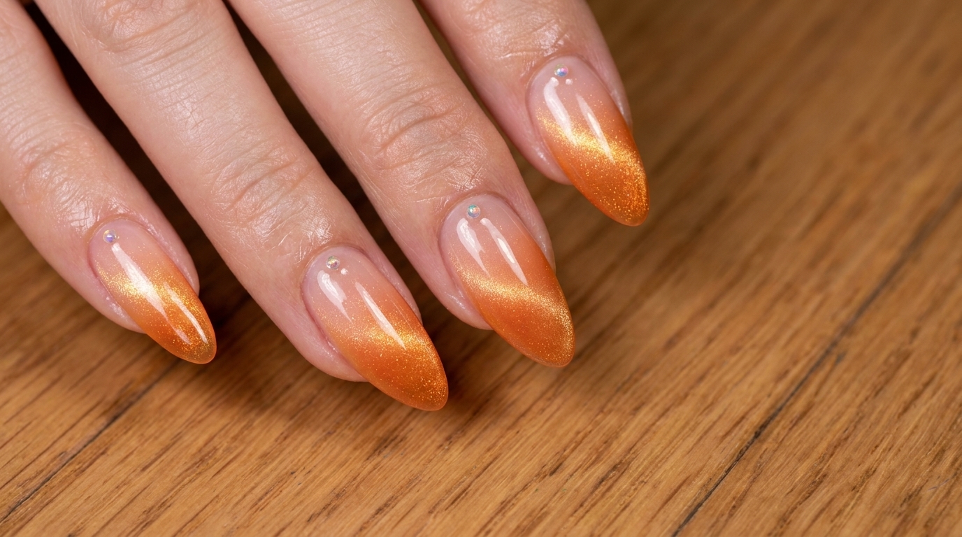 Sunset Gradient Cat Eye Nails — Artistic Gradient Tutorial
