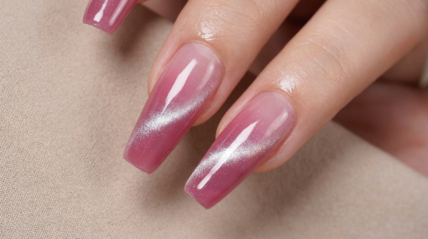 Honey Plum Cat-Eye Gradient Nails — Step-by-Step Tutorial