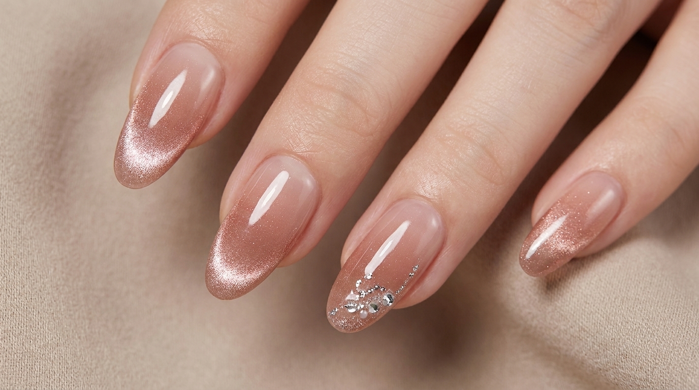 Rose Gold Gradient Cat-Eye Press-On Nails — Easy Application Tutorial