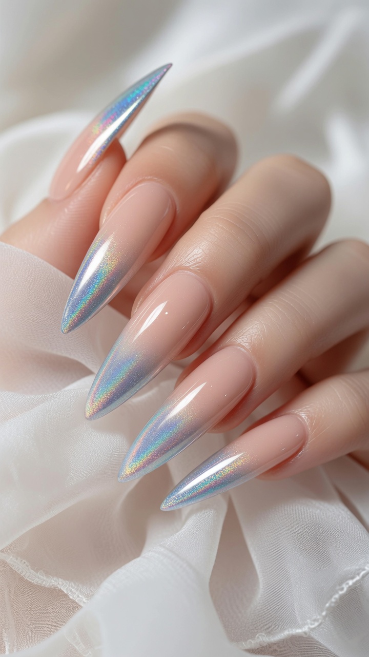 Simple Fairy Style Holographic Gradient Nails — DIY Tutorial