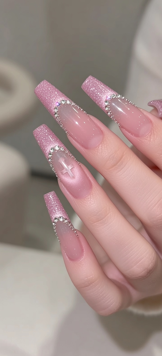 Sweet Pink Chrome Hearts Blush French Tips — Step-by-Step Tutorial