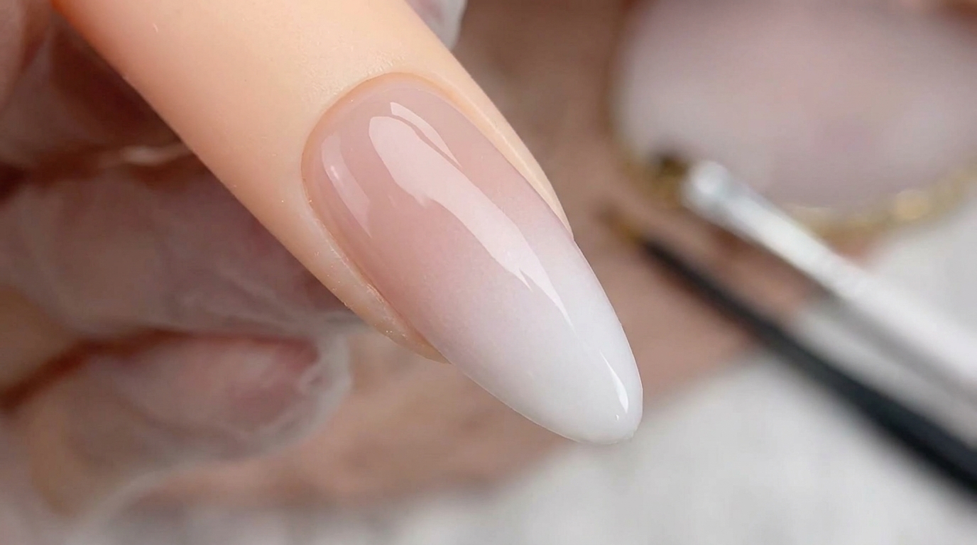 Professional White Airbrush Ombre Nails — Step-by-Step Tutorial