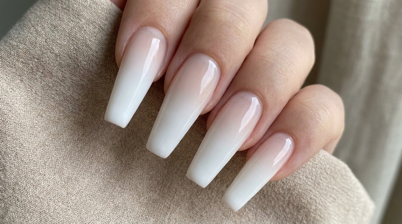 Classic White Airbrush Ombre Nails — Professional Step-by-Step Tutorial