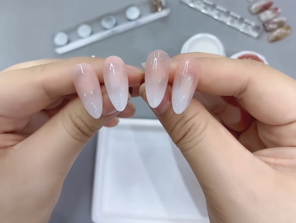 Nude and White Gel Ombre Nails — Beginner Step-by-Step Tutorial