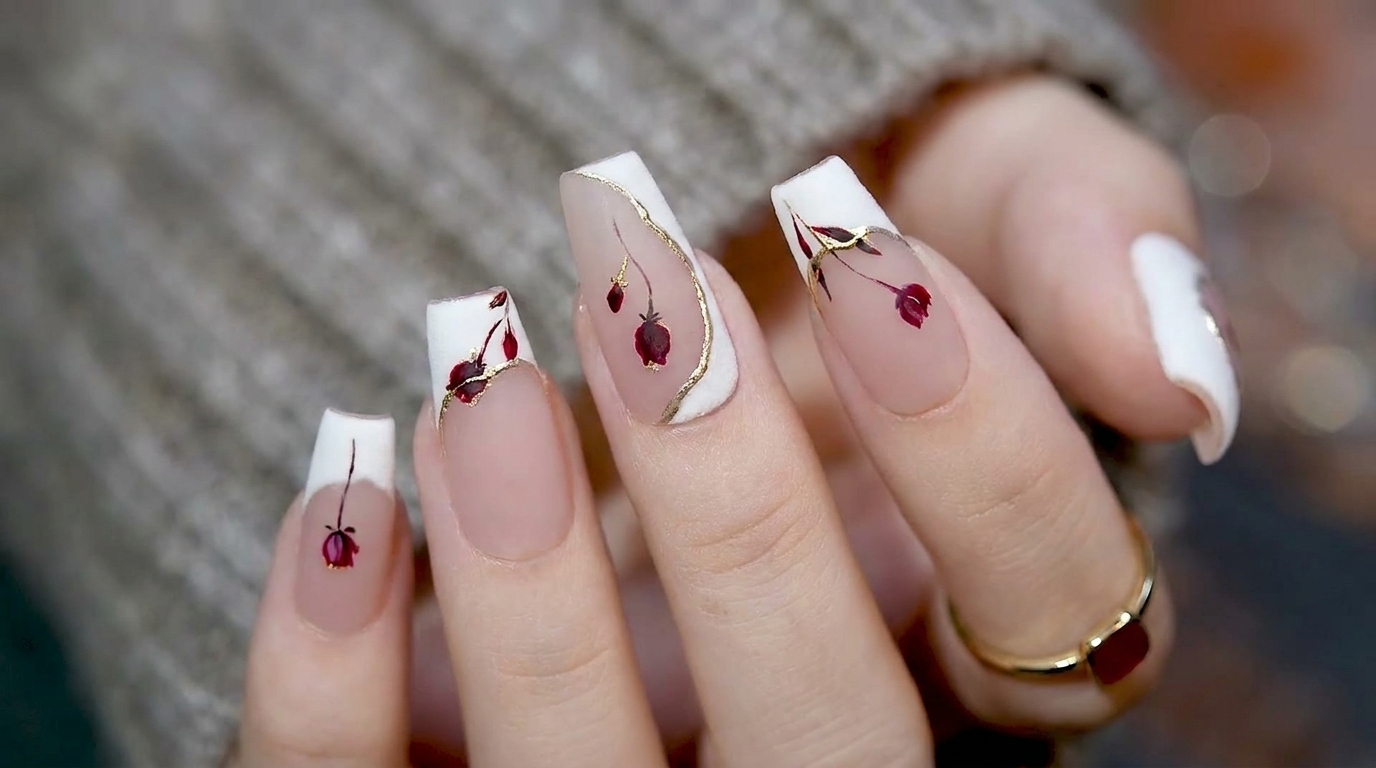 Velvet Matte Gold Edge Rose French Nails — Elegant Step-by-Step Tutorial