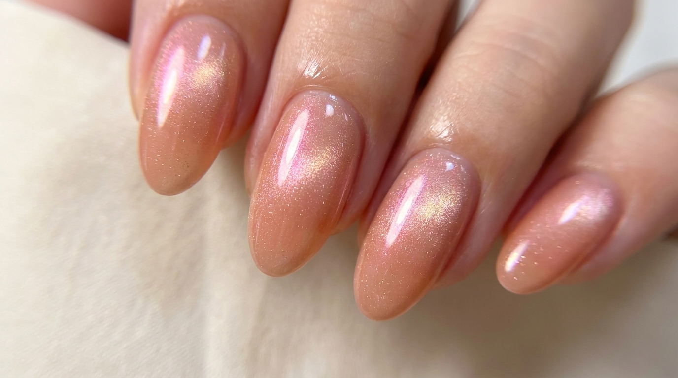 Peach Aurora Cat-Eye Nails — Step-by-Step Tutorial