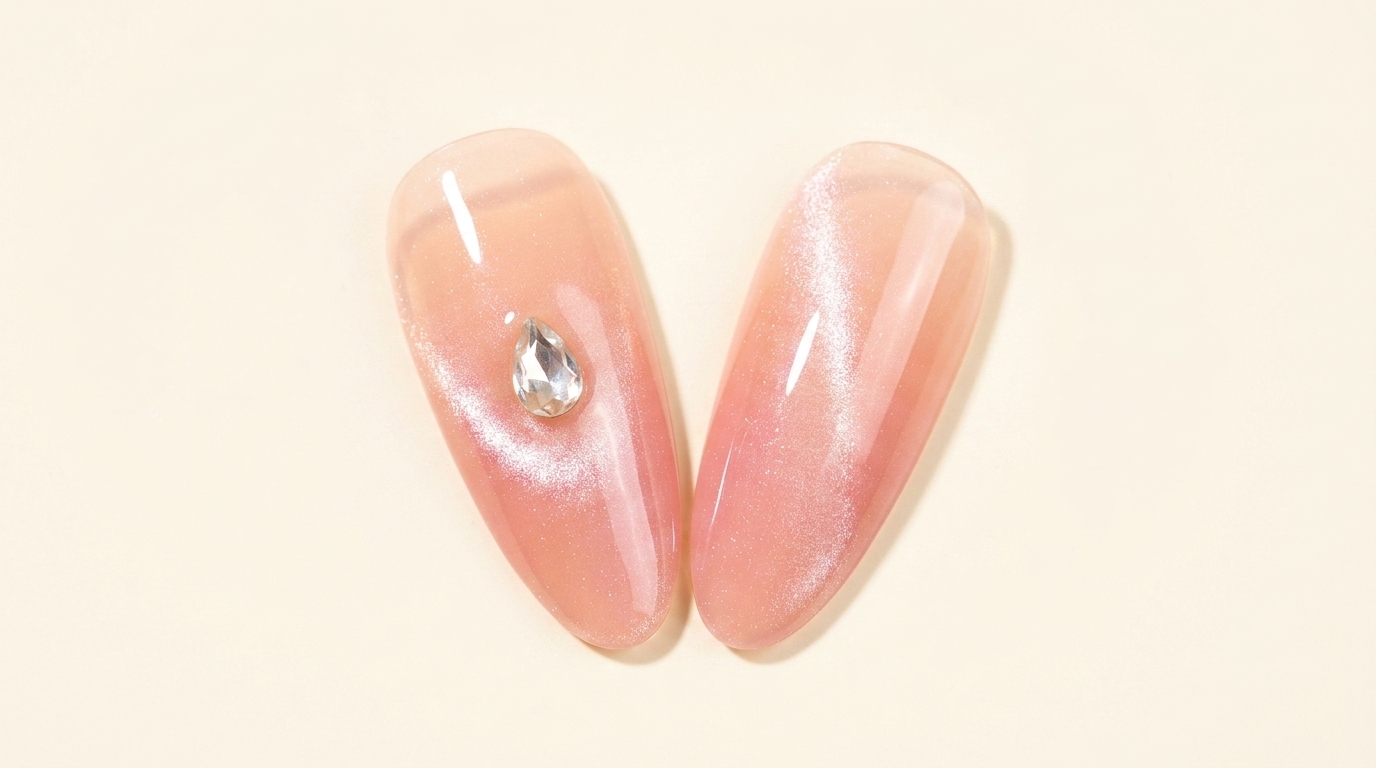 Peach Gradient Cat Eye Nails — Step-by-Step Tutorial