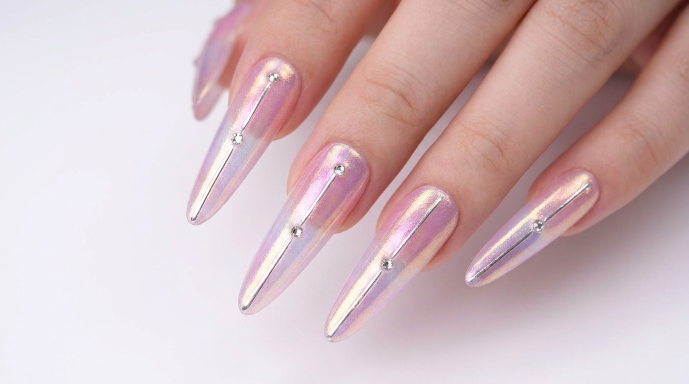 Aurora Gradient Chrome Stiletto Nails — Step-by-Step Tutorial