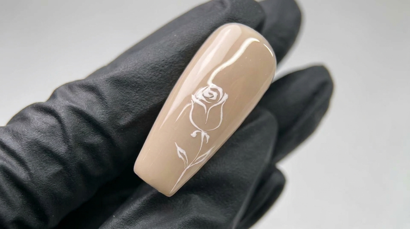 Minimalist Fine Line Rose Nail Art — Elegant Step-by-Step Tutorial