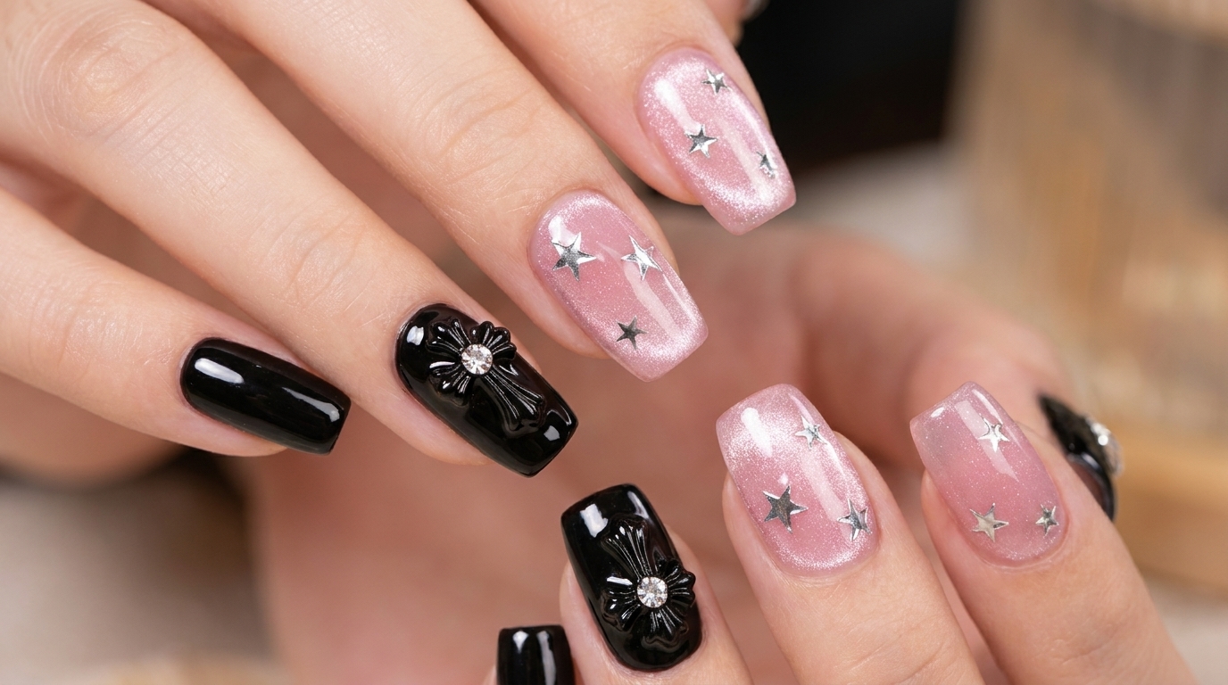 Sweet and Cool Chrome Heart Nail Art — Step-by-Step Tutorial