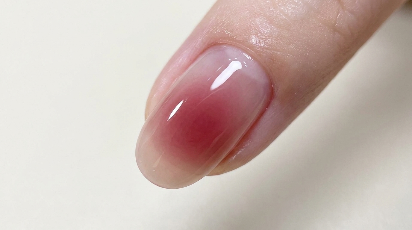 Water-Glossy Blush Gel Nails — Step-by-Step Tutorial
