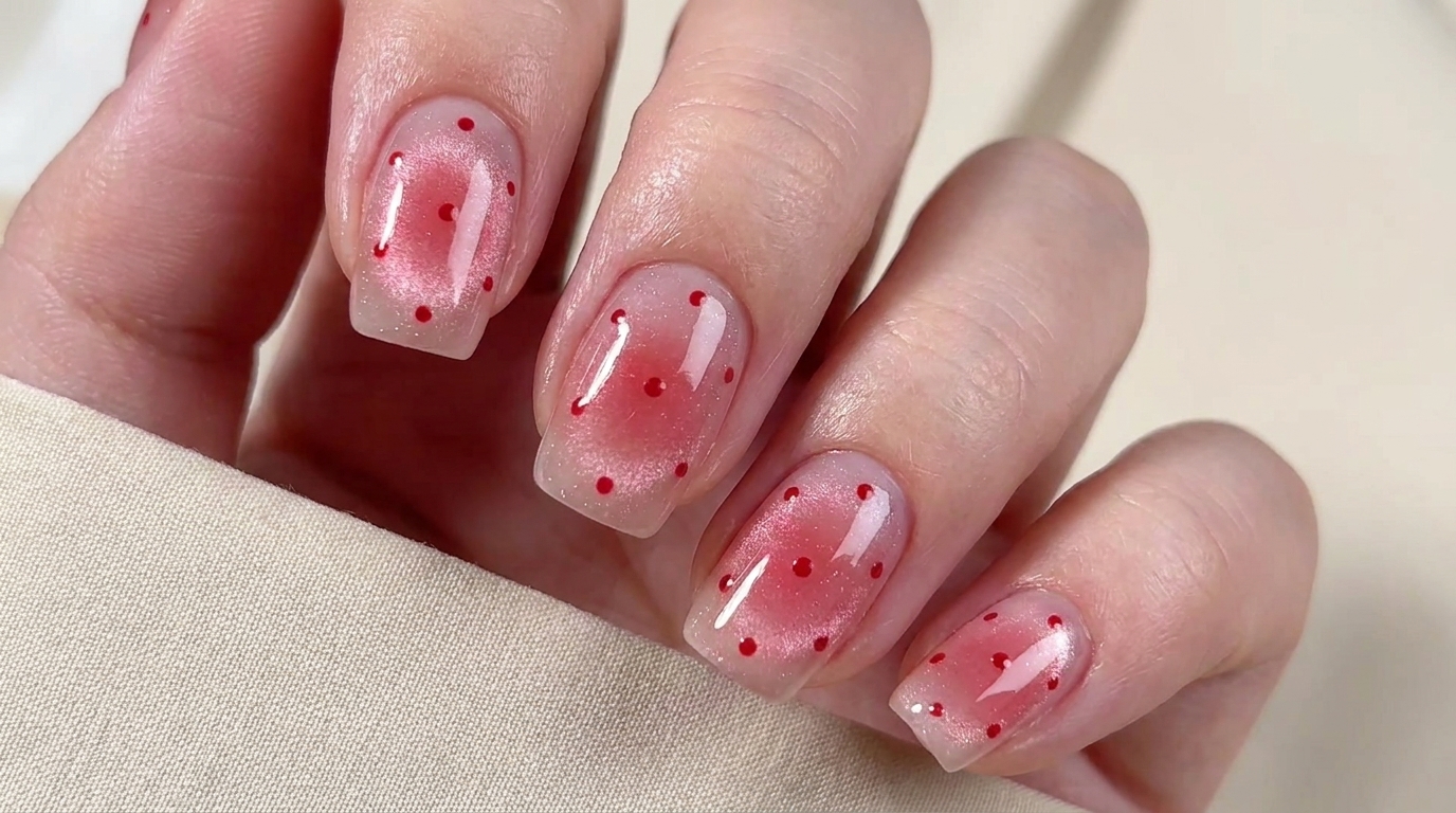 Strawberry Blush Cat-Eye Gel Nails — Step-by-Step Tutorial
