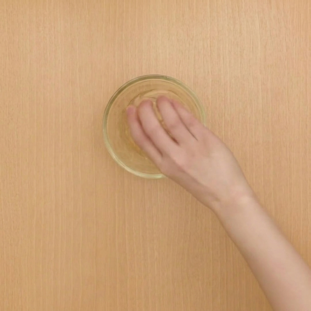 A hand applying a clear, glossy top coat to the finished flame nail art design.