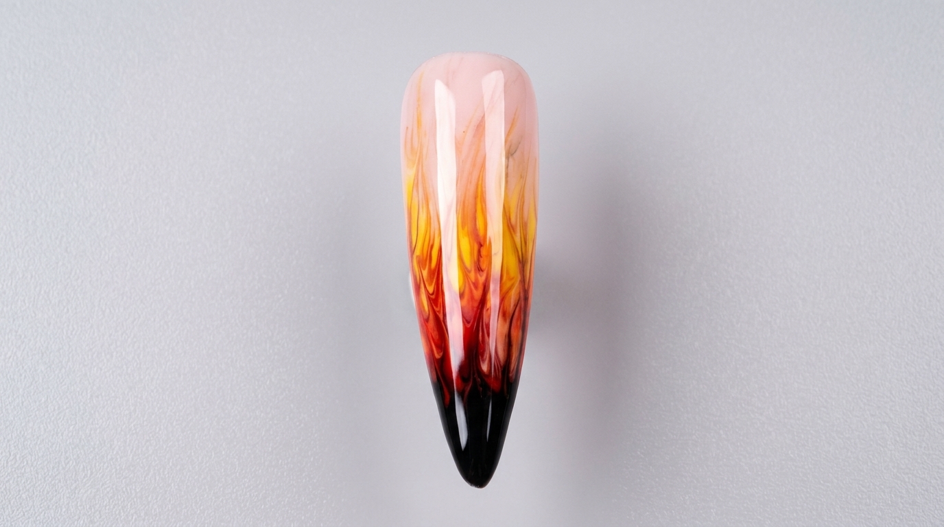 Fiery Flame Gradient Gel Nails — Artistic Step-by-Step Tutorial