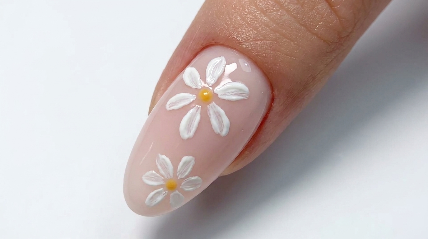 Simple Daisy Floral Nail Art — Beginner Step-by-Step Tutorial