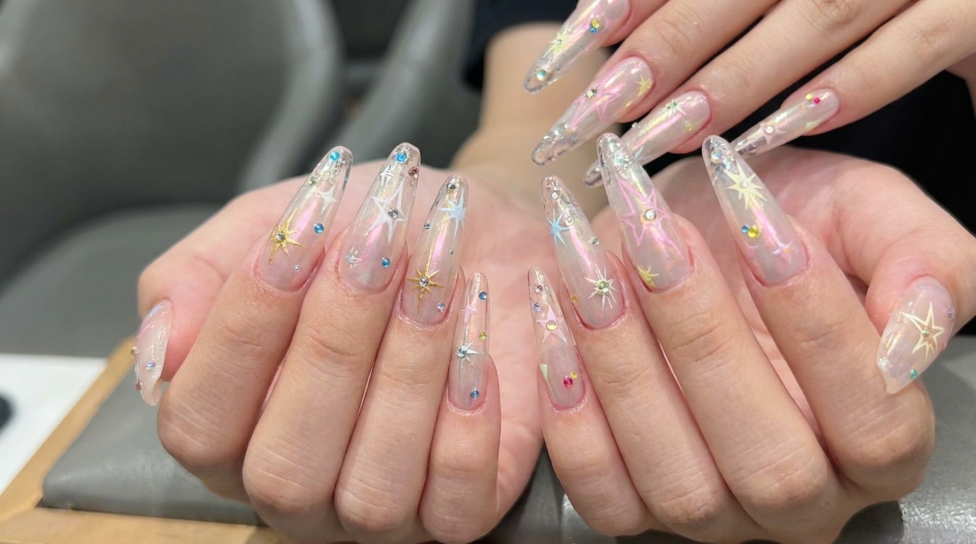 Exploding Star Chrome Nails — Artistic Gel Tutorial