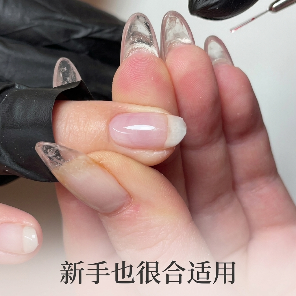 A hand curing nails inside a professional LED lamp.