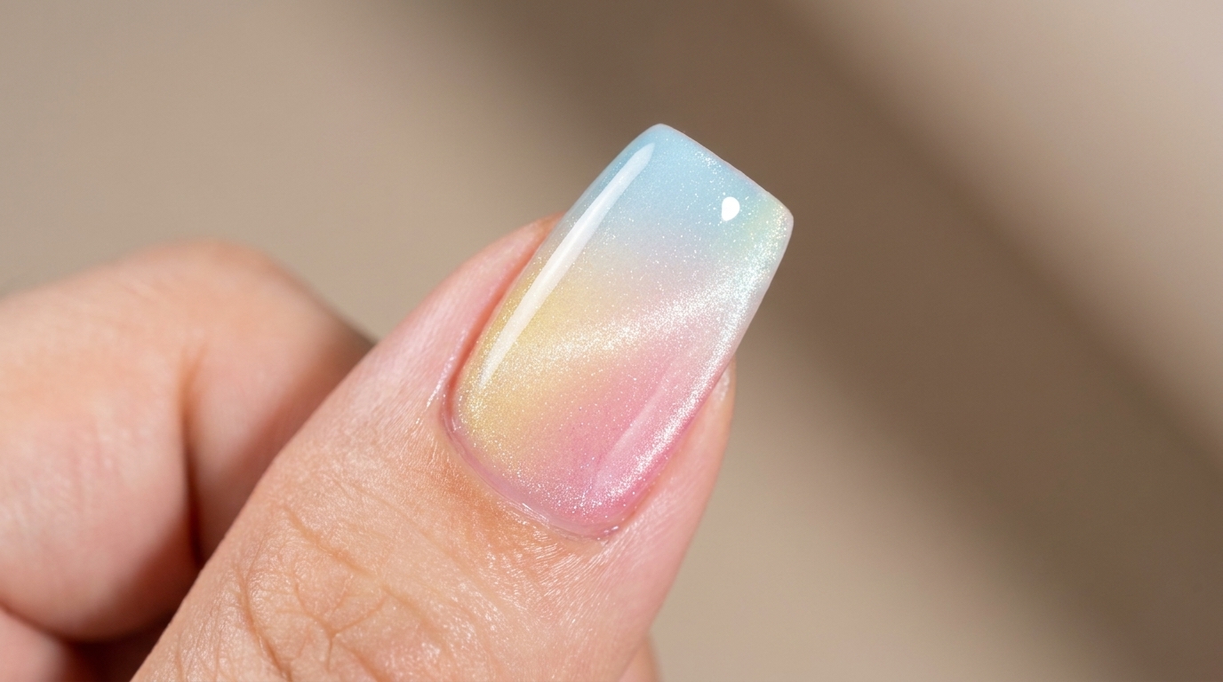 Colorful Gradient Cat Eye Nails — Step-by-Step Tutorial