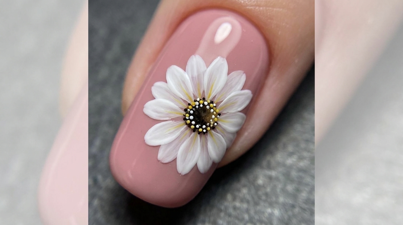 Double-Layer Hand Painted Daisy Nail Art — Step-by-Step Guide