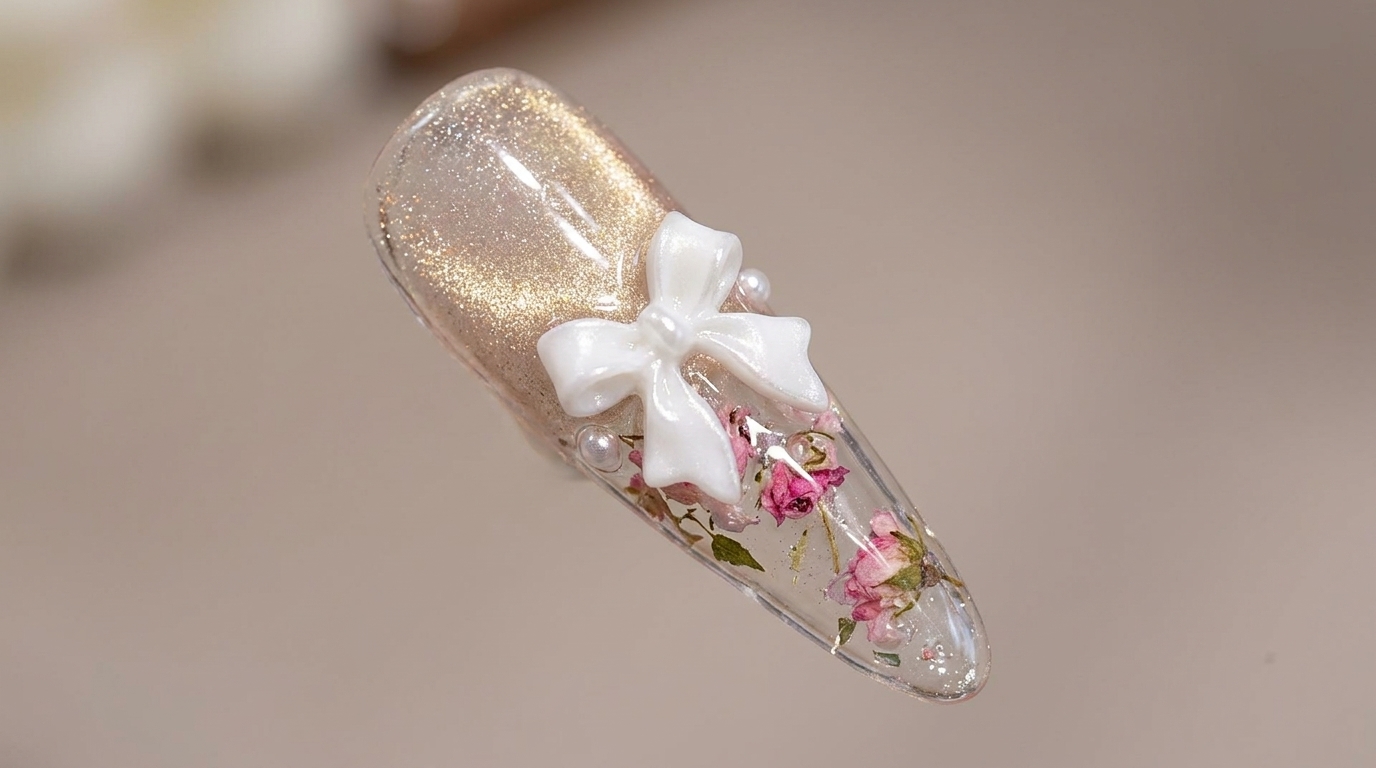 Ice-Encapsulated Rose Nail Art — Elegant 3D Floral Tutorial