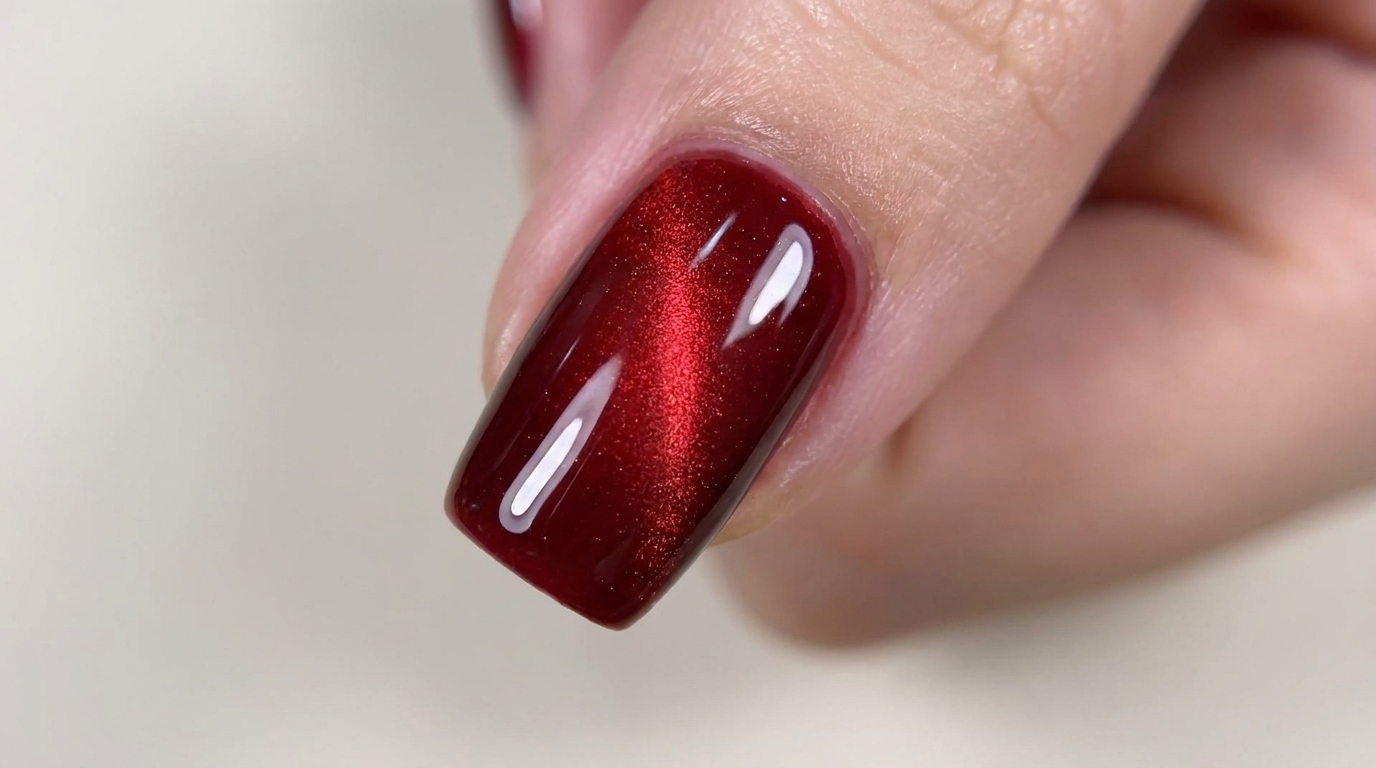 Red Cat-Eye Ombre Gel Nails — Professional Salon Tutorial