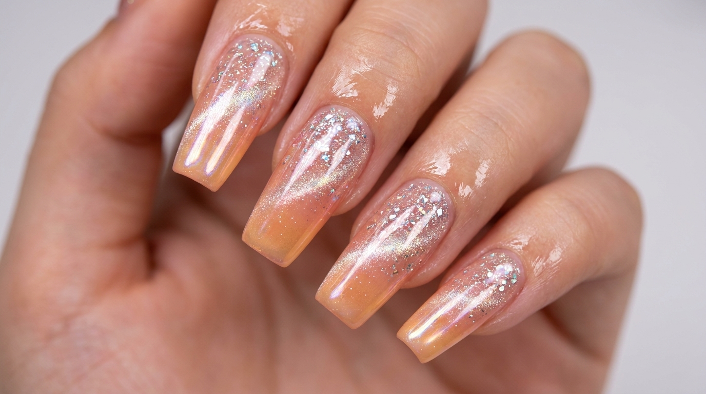 Sunset Diamond Beach Cat Eye Nails — Step-by-Step Tutorial