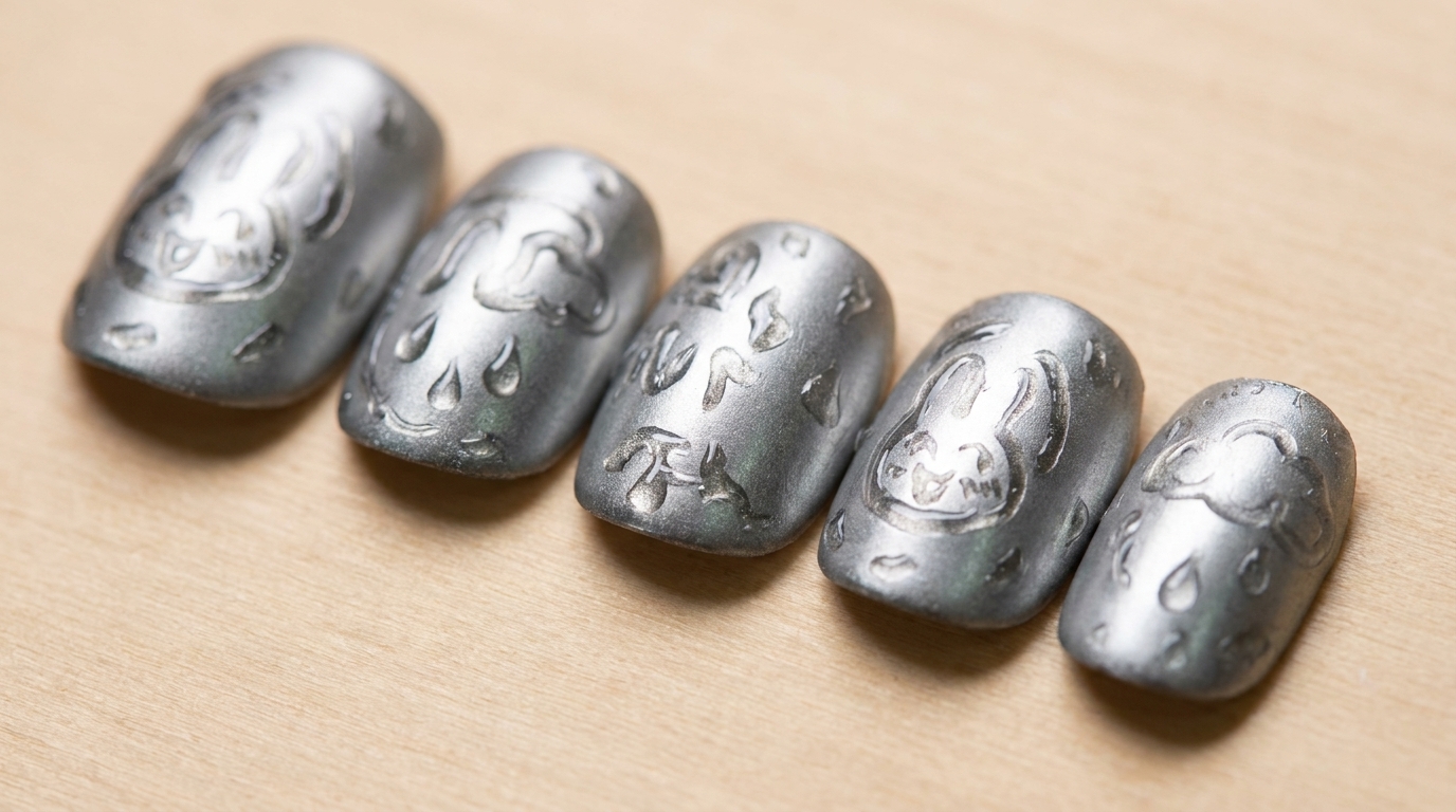 Glass Rain Chrome Nail Art — Trendy 3D Texture Tutorial