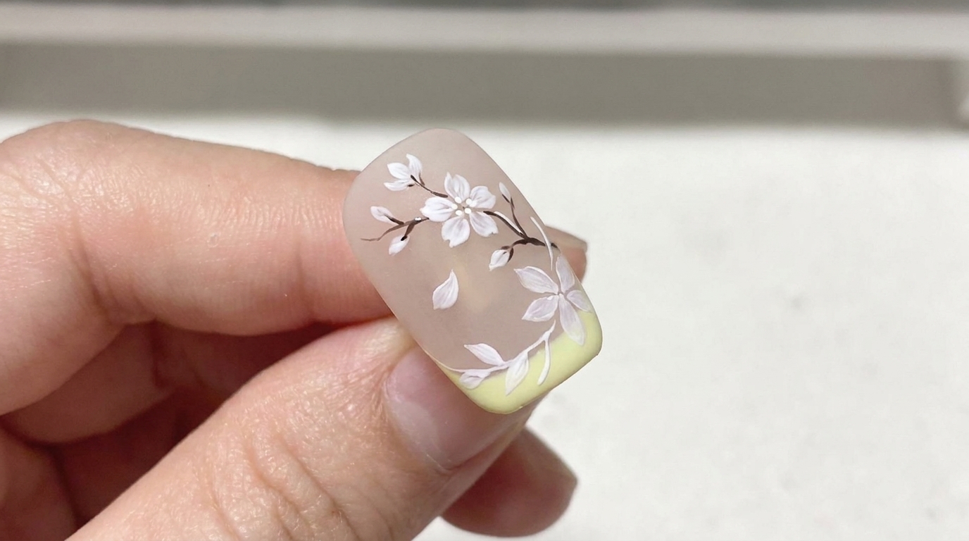 French Sakura Nail Art — Delicate Floral Gel Tutorial