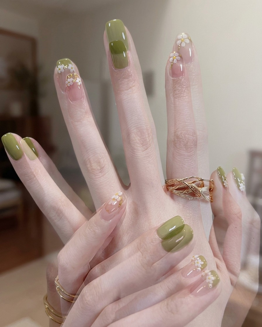 A close-up view of a nail being decorated with a thin pink French tip arc using a fine liner brush.