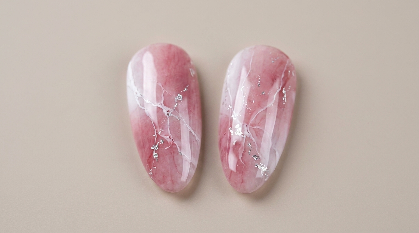 Pink Marble Nail Art — Blooming Gel & Watercolor Step-by-Step Tutorial