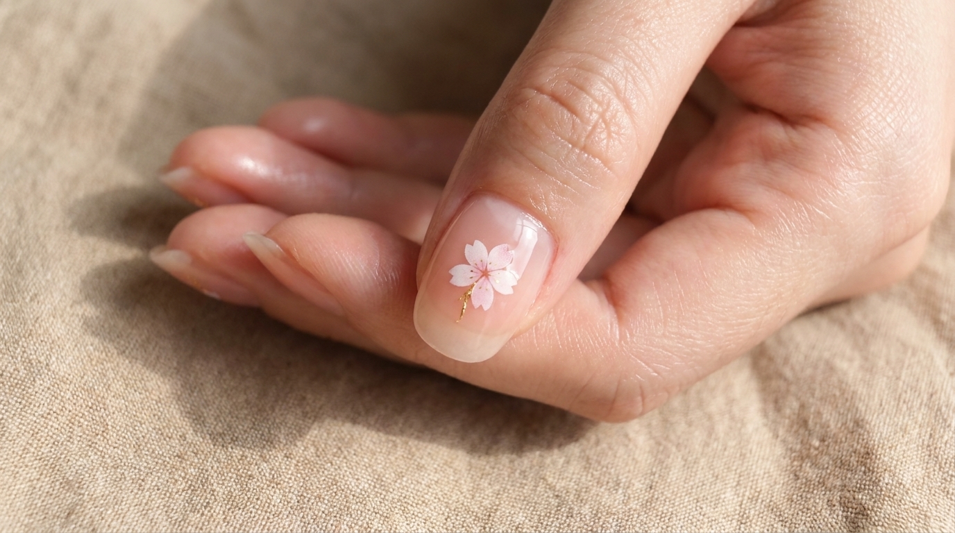 Nude Pink Cherry Blossom Blush Gel Nails — Step-by-Step Tutorial