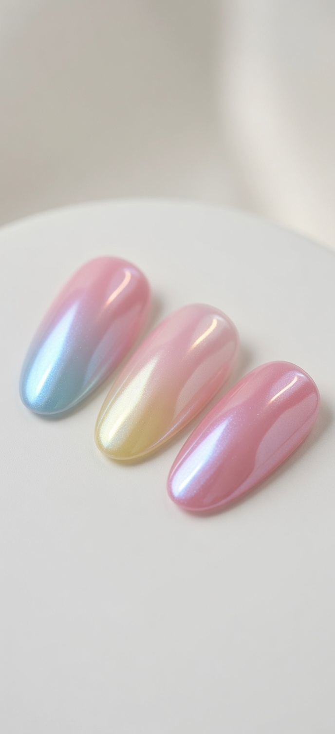 Chrome Aurora Gradient Nails — Ethereal Pastel Step-by-Step