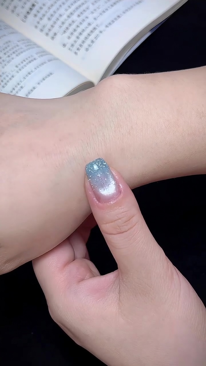 Watery Blue Gradient Cat Eye Nails — Artistic Step-by-Step Tutorial