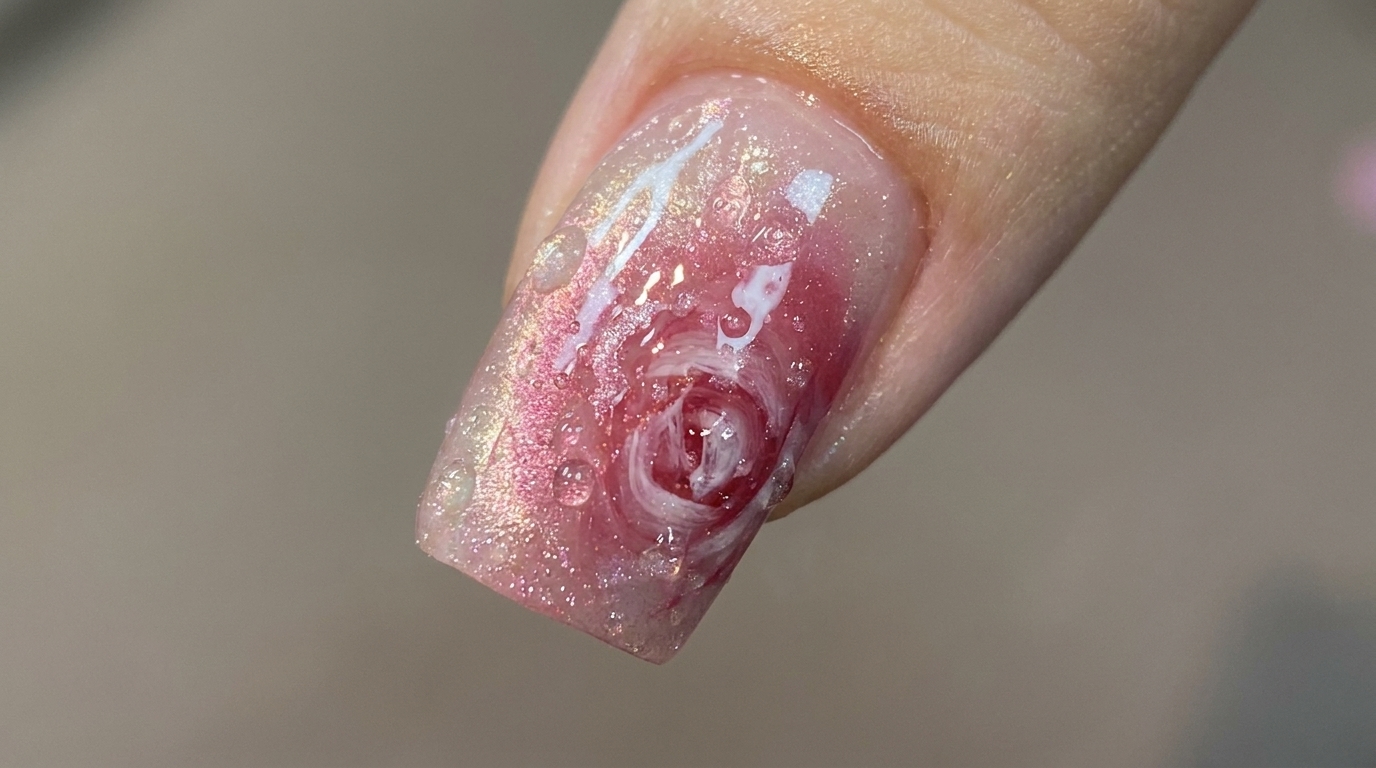 Water Mist Rose Cat Eye — 3D Gel Nail Art Tutorial