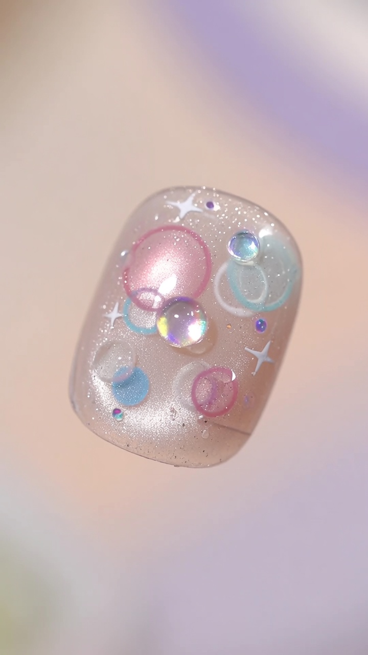 Summer Dreamy Bubble Gel Nail Art Tutorial