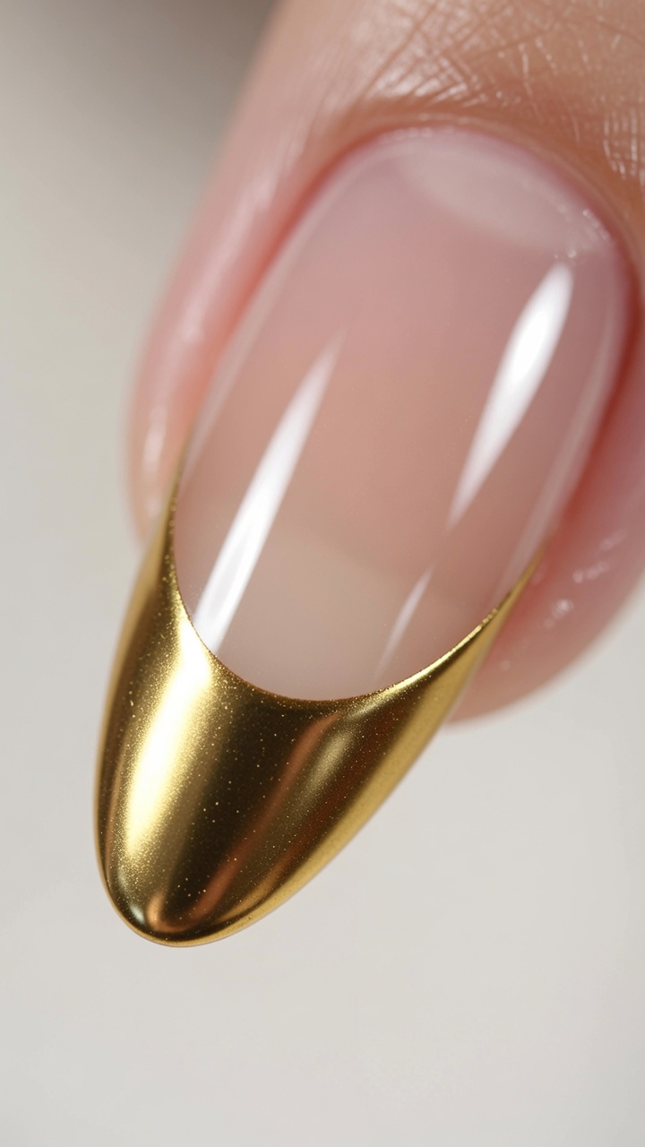 Perfect Gold Chrome French Tip Nails — Easy Sticker Hack Tutorial