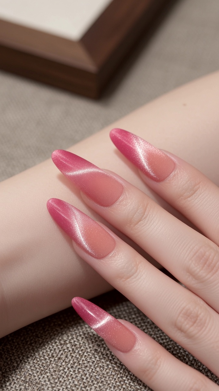 Peach Velvet Gradient Cat-Eye Nails — Elegant DIY Tutorial