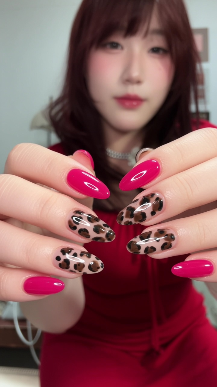 Asymmetrical Duo-Tone Leopard Print Nails — Trend Tutorial