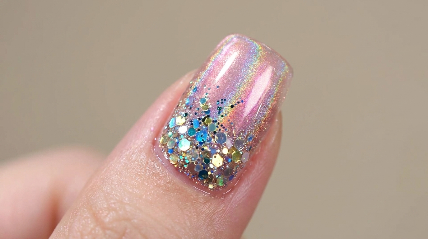 Pink Aurora Cat Eye Glitter Nails — A Step-by-Step Tutorial