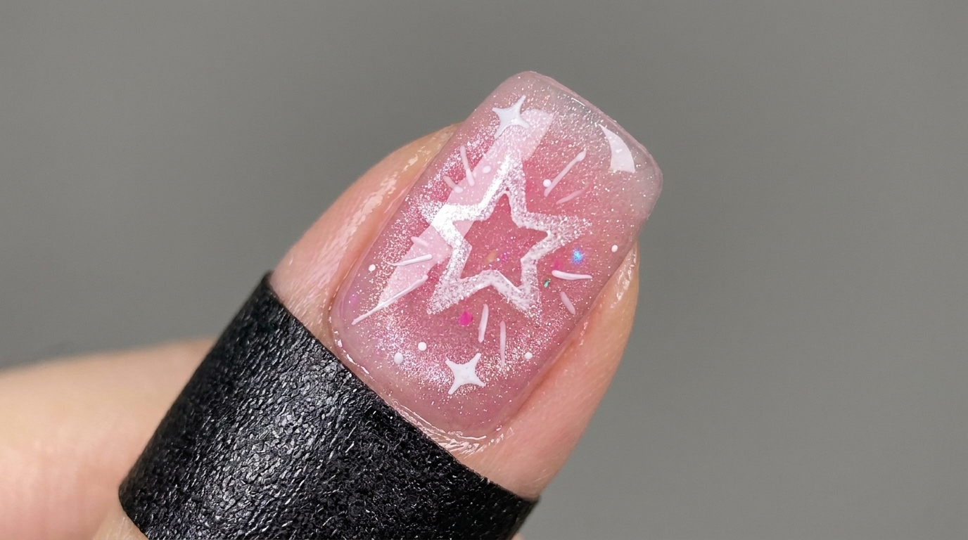 Colorful Sweet Star Cat-Eye Nail Art Tutorial