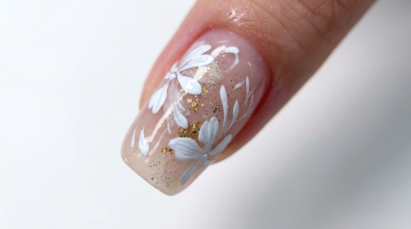 Floral Watercolor Gel Art with Gold Foil — Step-by-Step Tutorial