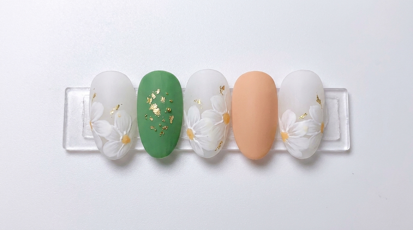 Dainty Matte Daisy Nail Art — Step-by-Step Tutorial