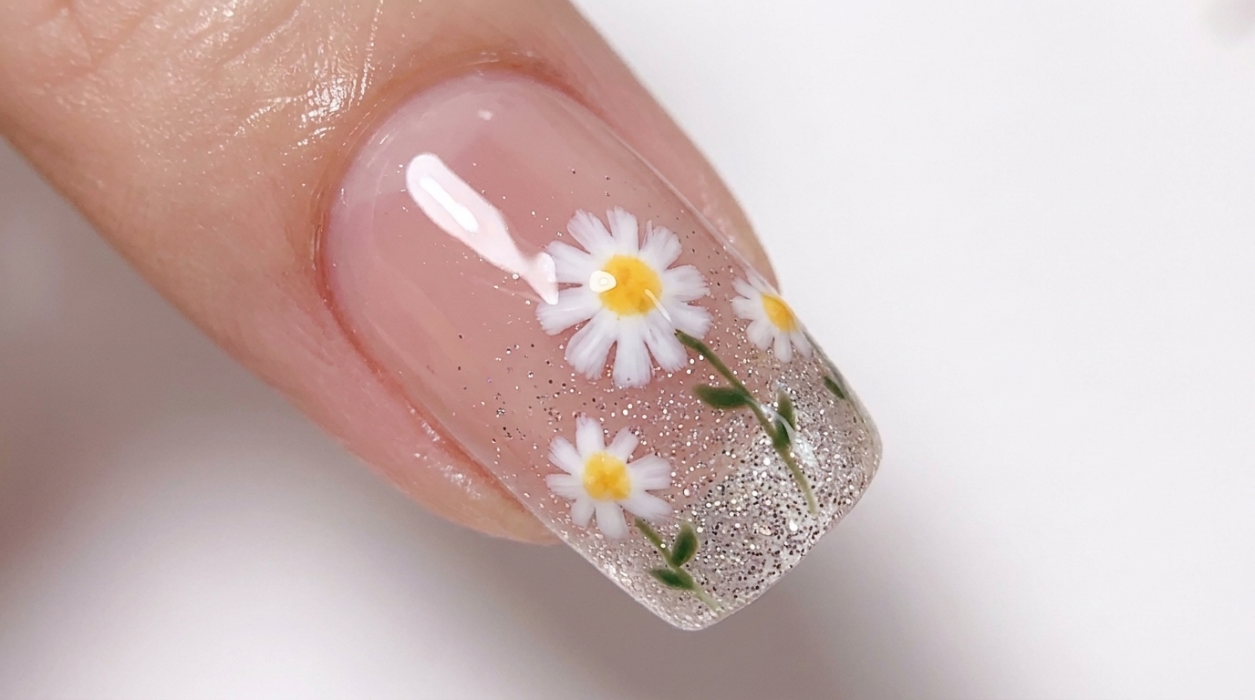 Daisy Floral Gel Nail Art — Step-by-Step Tutorial