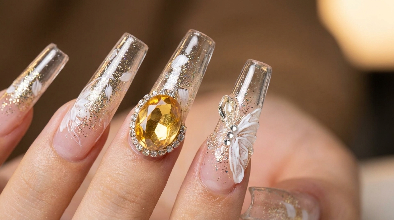 Clear Autumn 3D Butterfly and Gem Extensions — Step-by-Step Tutorial