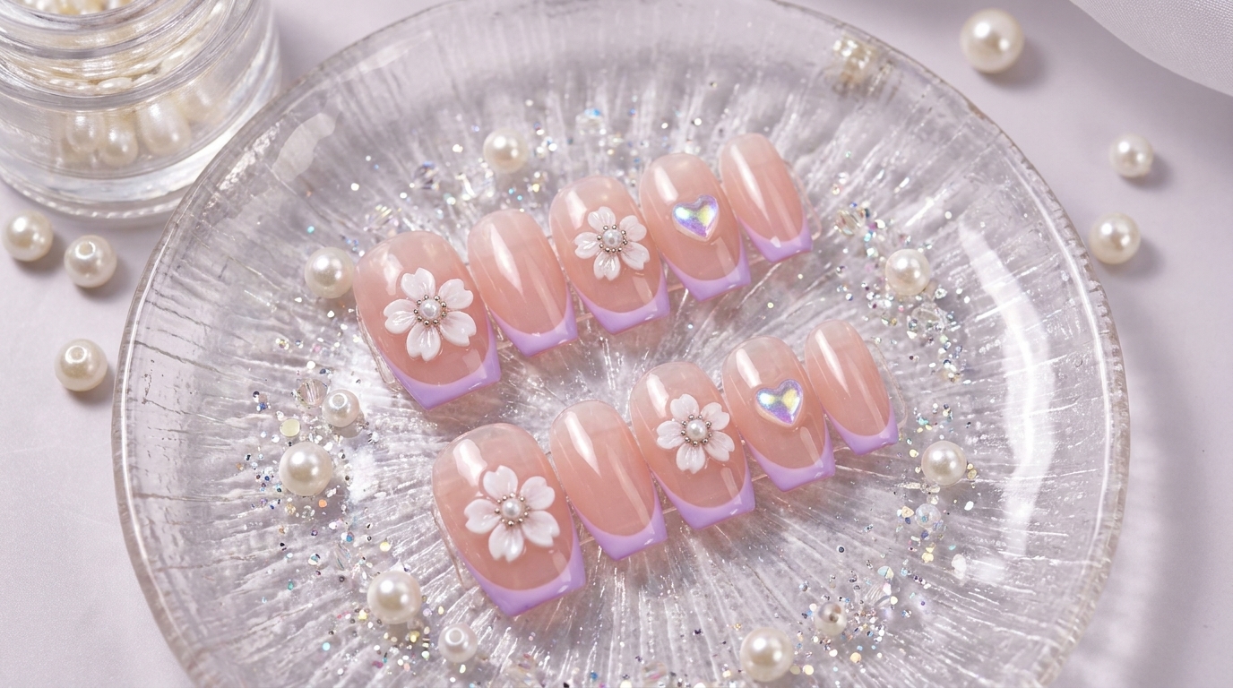 Cherry Blossom Gentle Transparent Pink Aurora Gel Nail Art — Step-by-Step Tutorial